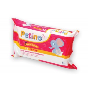 Drėgnos servetėlės vaikams su alantoinu „PETINO“, 72 + 12vnt.